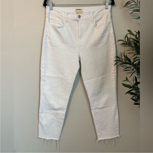 L’AGENCE High‎ Rise Cropped Jean white raw distressed rem